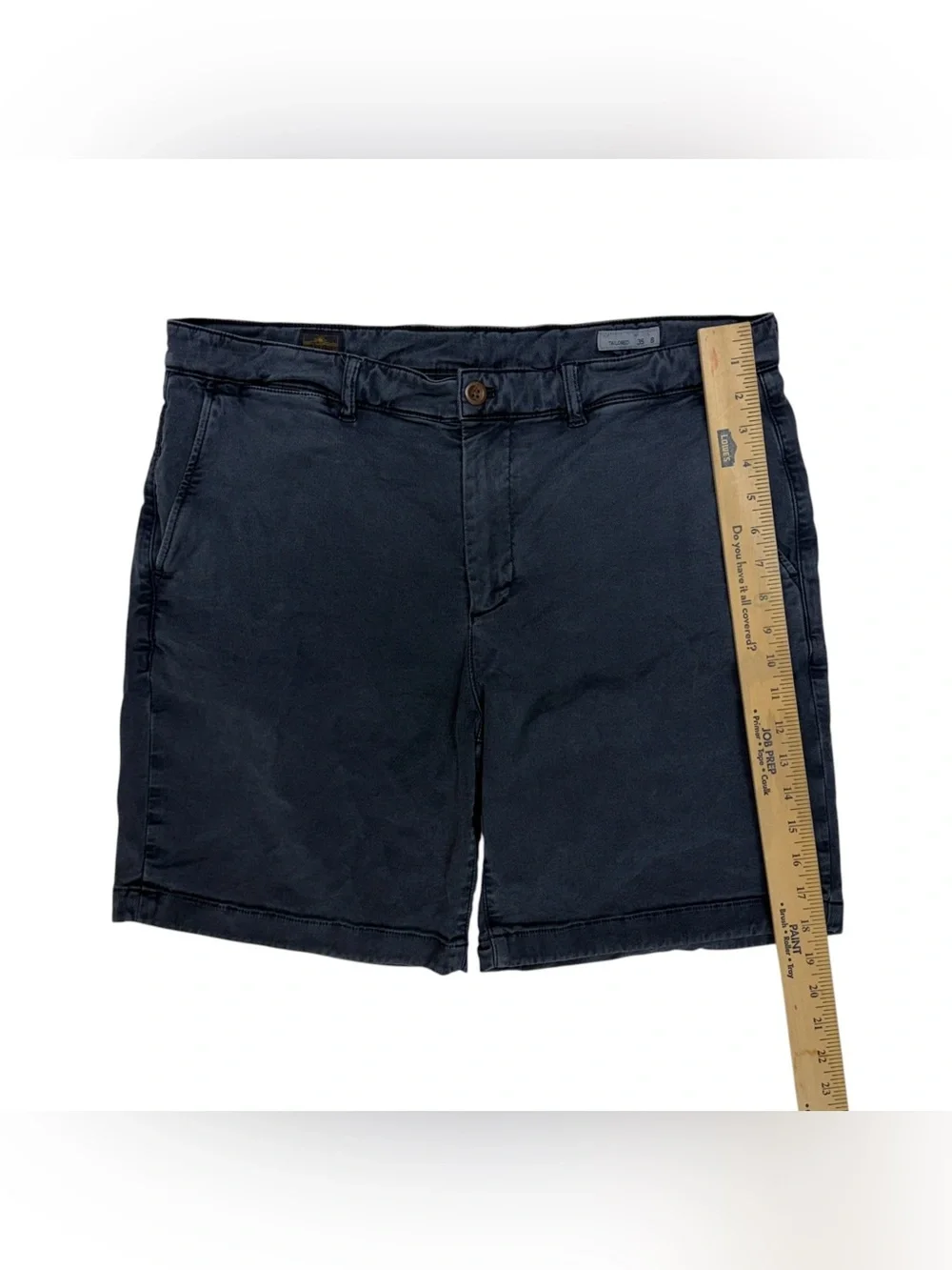 Faherty Shorts Mens 35 Blue Nights Coastline Chino Stretch Terry Casual Khaki 8”